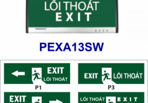 Đèn exit PEXA13SW loại 1 mặt không chỉ hướng